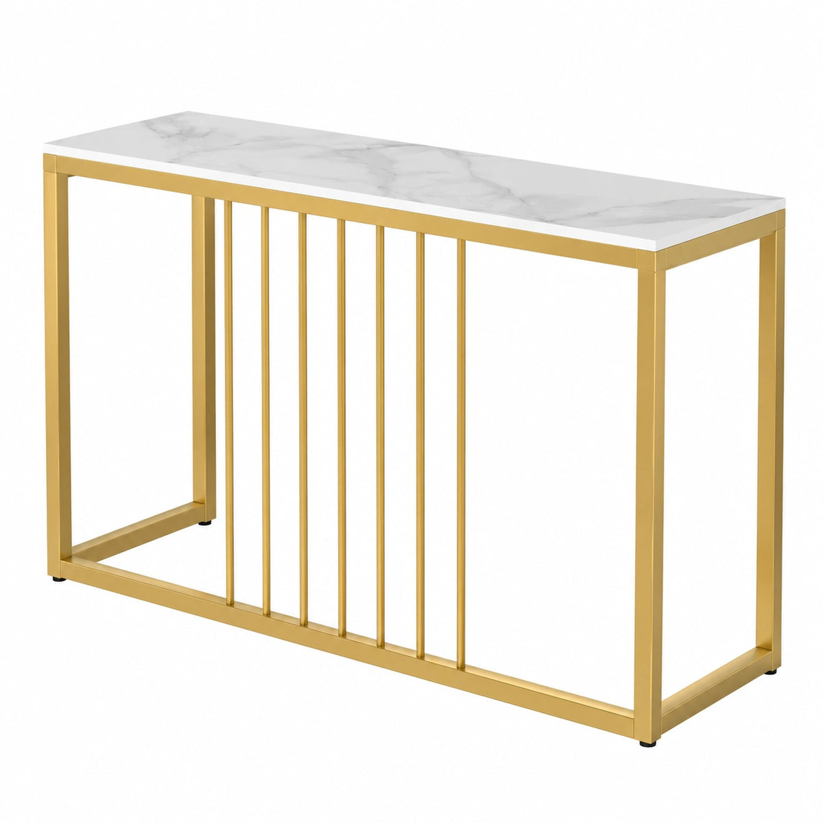 FATIVO Consolle Ingresso Moderna in Marmo e Oro, Tavolo Lusso 100x30x78,5cm
