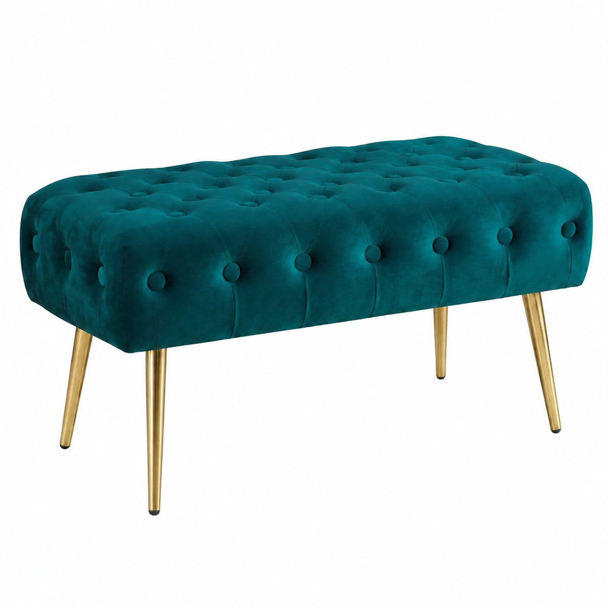 Divanetto in Velluto Trapuntato con Design Elegante, Colore Petrolio