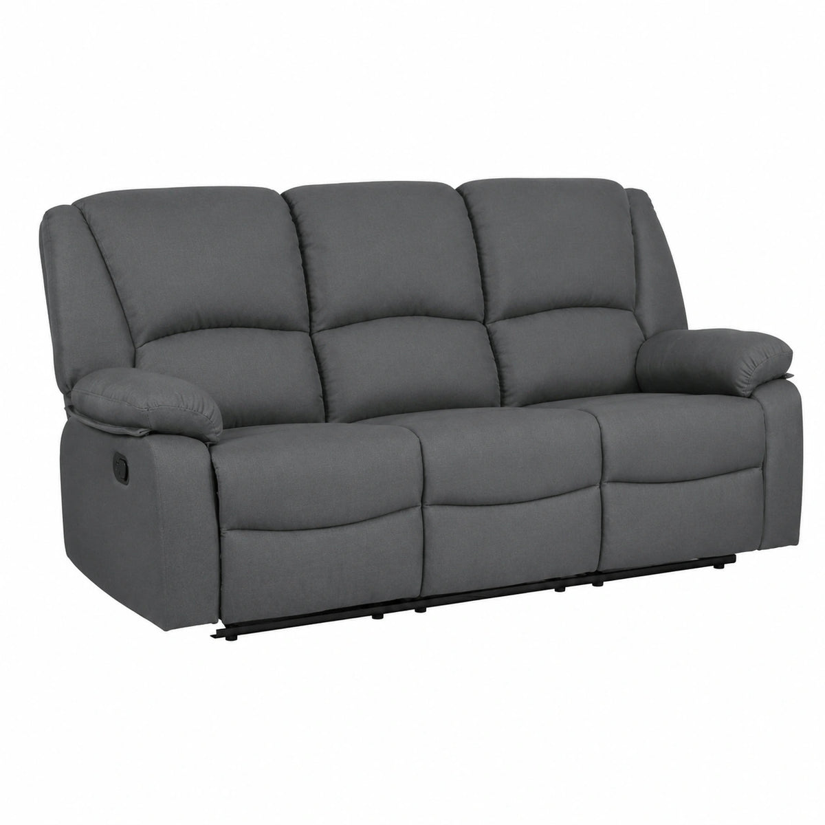 Set Divano e Poltrona Relax CALIPSO in Tessuto Grigio, 3 Posti
