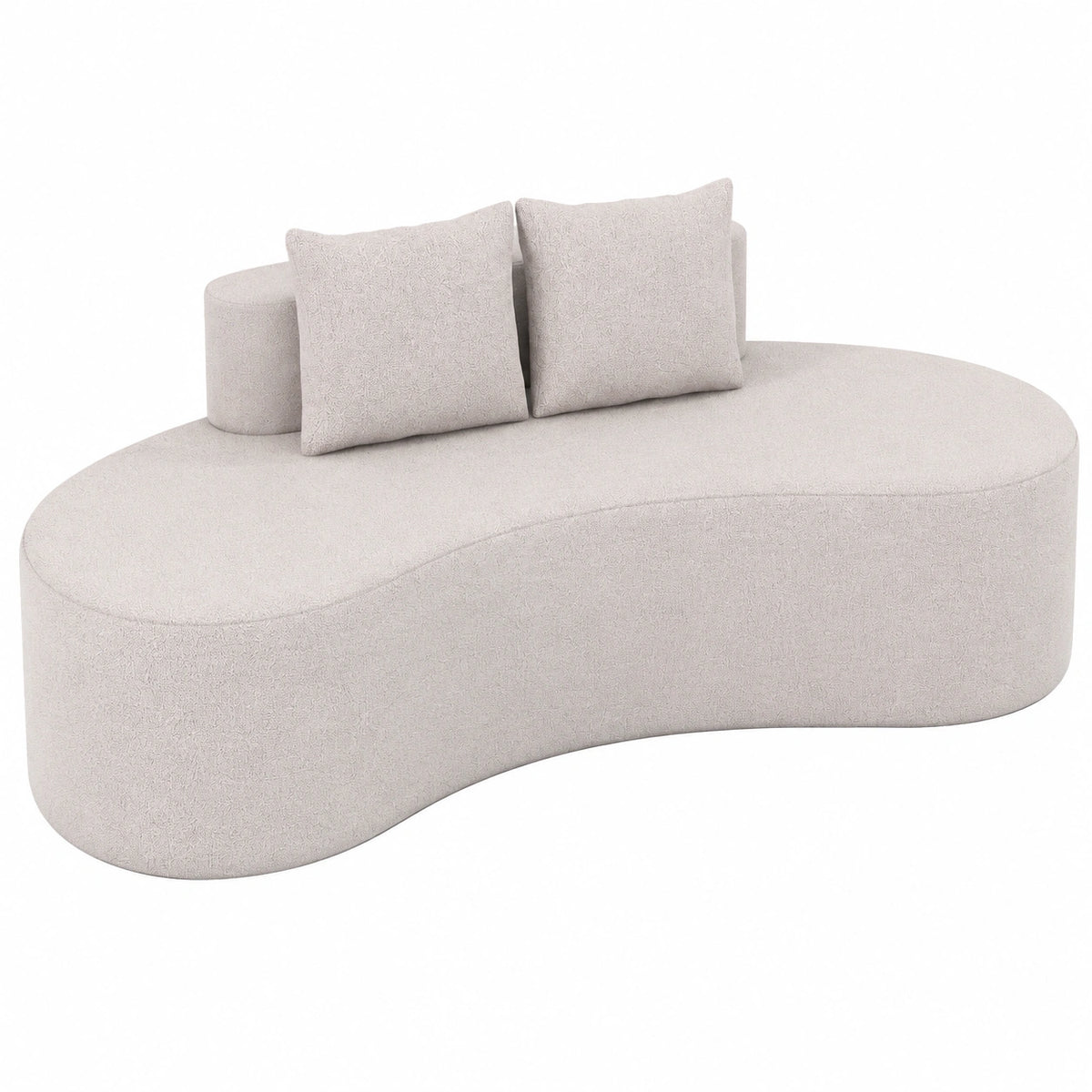 Divano Curvo Moderno con Cuscini, Schienale Basso in Spugna, Antiscivolo 199x97x68 cm (Grigio)
