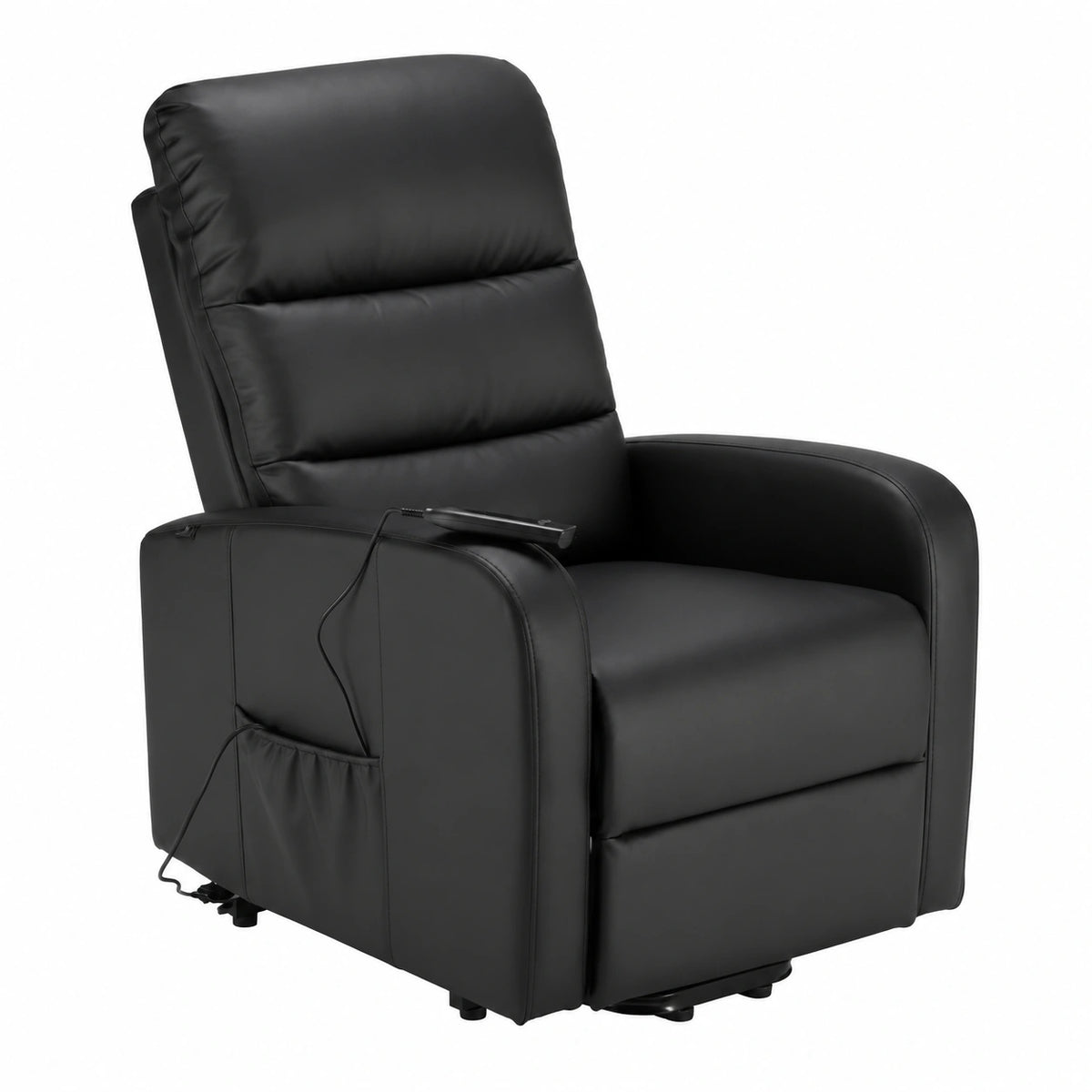 Poltrona Relax Elettrica Alzapersona in Similpelle Nera - Design Elizabeth