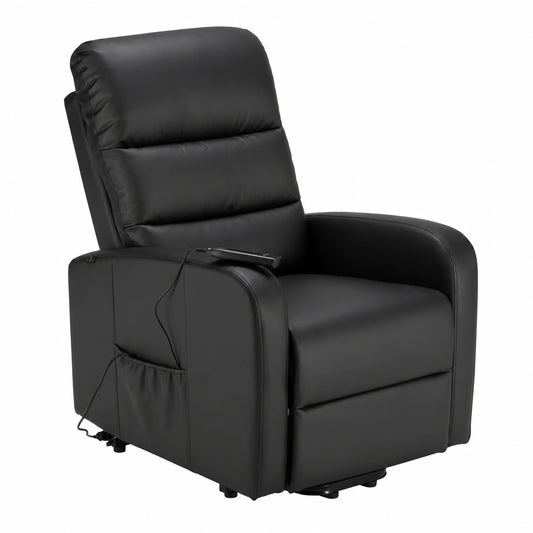 Poltrona Relax Elettrica Alzapersona in Similpelle Nera - Design Elizabeth