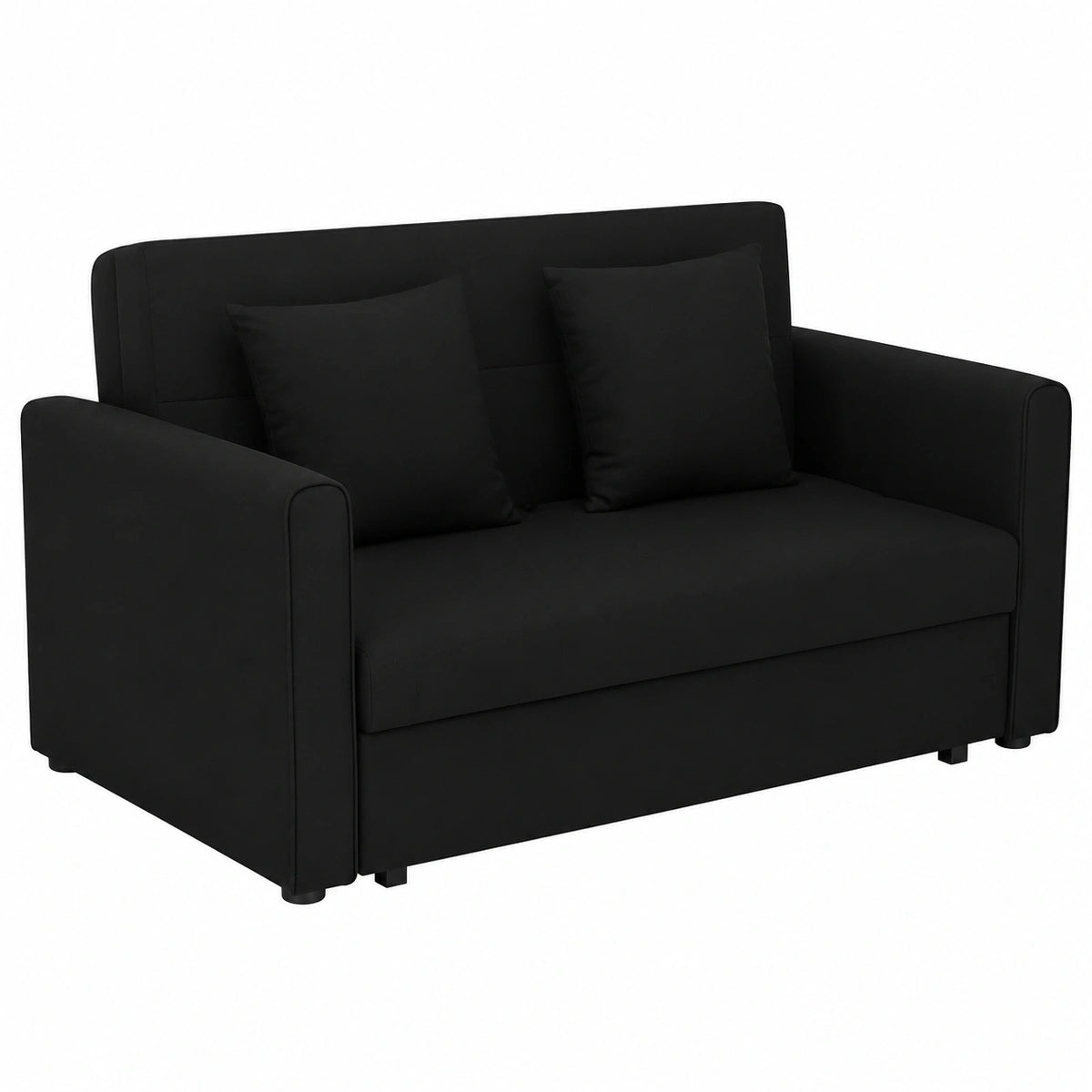 Divano Letto Moderno 2 Posti con Vano Contenitore, Grigio Scuro