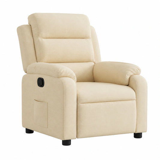 Sedia Reclinabile in Tessuto Crema Elegante