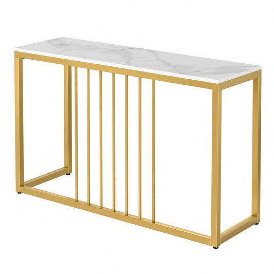 FATIVO Consolle Ingresso Moderna in Marmo e Oro, Tavolo Lusso 100x30x78,5cm