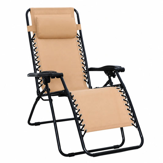Sedia Pieghevole a Gravità Zero Beige di Amazon Basics