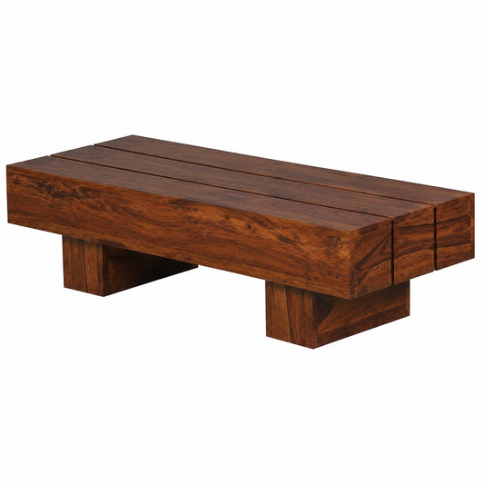 Tavolino da Caffè in Legno Massiccio Sheesham 120x45x30 cm | Design Moderno per Soggiorno