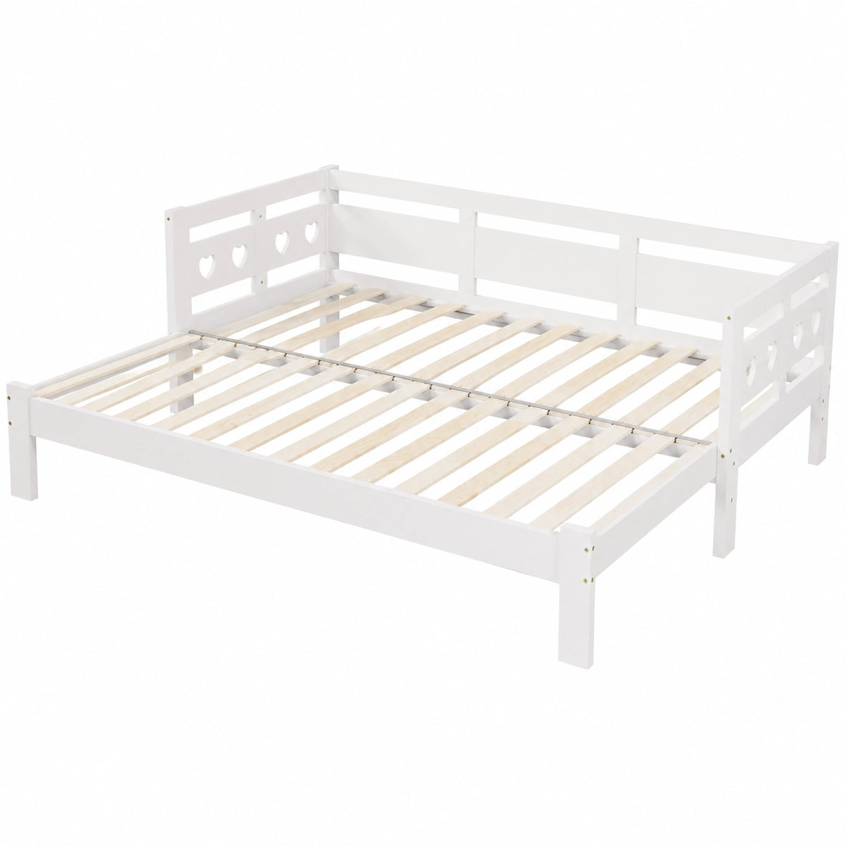 Divano Letto 2 Posti in Pino Bianco, 90x190 cm, Design Moderno per Spazi Compatti