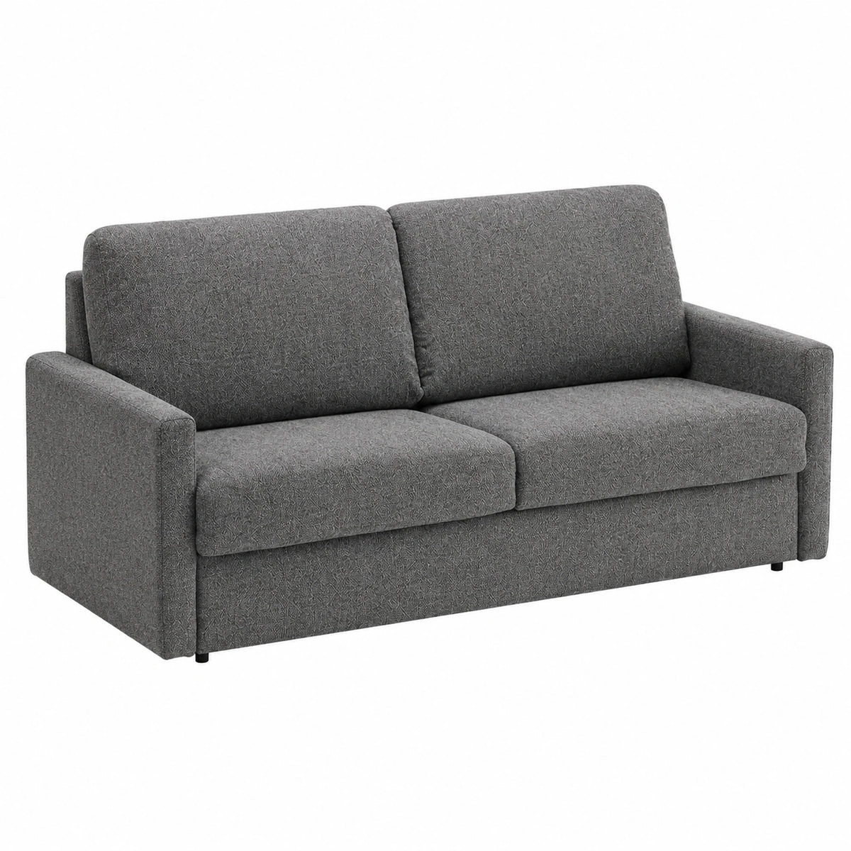 Divano Letto 3 Posti con Materasso H13 cm Sfoderabile Antimacchia Grigio