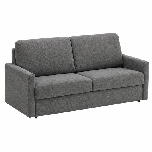 Divano Letto 3 Posti con Materasso H13 cm Sfoderabile Antimacchia Grigio